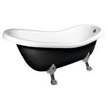 Polysan RETRO wanna wolnostojąca 167.5x76x71cm nogi chrom mat czarno/biała 72967