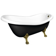 Polysan RETRO wanna wolnostojąca 167.5x76x71cm nogi brąz czarno/biała 72969