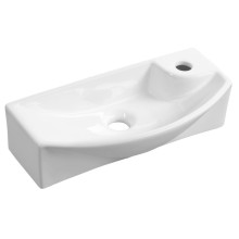 CARLON umywalka ceramiczna 45x23cm otwór na baterię po prawej stronie biały AR458 Sapho