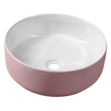 ARDEA ceramiczna umywalka nablatowa średnica 41cm różowa AR041 Sapho