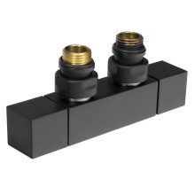 CUBE TWIN zestaw przyłączeniowy zespolony czarny mat CP581BS Sapho