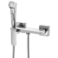 Bateria bidetowa ścienna ze Stop słuchawką bidetową i półką chrom TJ042 Aqualine