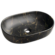 Caleo umywalka ceramiczna nablatowa 60x42cm marmur portoro CA590PT Sapho