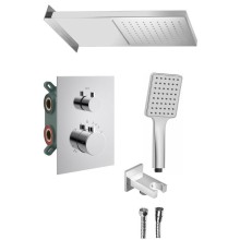 KIMURA zestaw prysznicowy z baterią podtynkową termostat 3 wyjścia box podtynkowy chrom KU683-21 Sapho