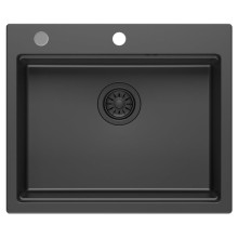 Zlewozmywak granitowy jednokomorowy 595x50cm carbon GR5950 Sapho