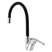 KASIOPEA 35 bateria kuchenna z elastyczną wylewką chrom/czarny Matt 1107-65F Aqualine