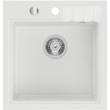 Zlewozmywak granitowy jednokomorowy 50x52cm biały GR1041 Sapho