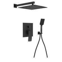 GINKO zestaw natryskow z baterią podtynkową przełącznik 2 funkcyjny czarna mat 1101-42B-03 Sapho