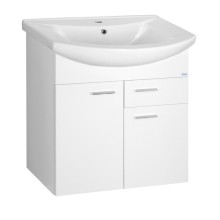 Aqualine ZOJA szafka umywalkowa 61.5x74x32cm 2 drzwiczek 1 szuflada biała 51065A
