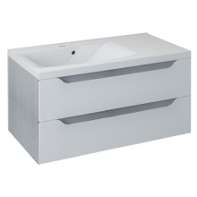 Sapho WAVE szafka umywalkowa 90x45x48cm lewa biała/dąb srebrny WA092-3011
