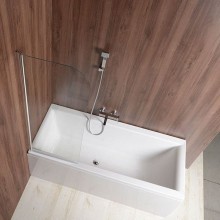 Aqualine VILMA parawan wannowy 60x140cm chrom szkło czyste AQ6014
