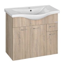 Aqualine KERAMIA FRESH szafka umywalkowa 74.5x74x347cm dąb platin 50083