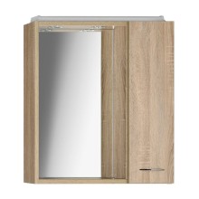 Aqualine ZOJA/KERAMIA FRESH szafka z lustrem i oświetleniem LED 60x60x14cm prawa dąb platin 45028