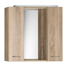 Aqualine ZOJA/KERAMIA FRESH szafka z lustrem i oświetleniem LED 70x60x14cm dąb platin 45029