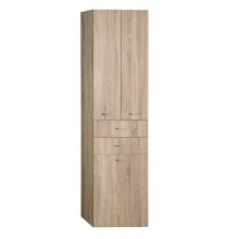 Aqualine ZOJA/KERAMIA FRESH szafka wysoka z koszem na bieliznę 50x184x29cm dąb platin 51295