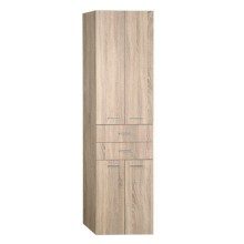 Aqualine ZOJA/KERAMIA FRESH szafka wysoka z szufladami 50x184x29cm dąb platin 51296