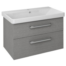 Sapho THEIA Szafka umywalkowa 75.6x50x442cm 2 szuflady dąb srebrny TH080-1111