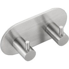 Sapho Podwójny haczyk samoprzylepny stal nierdzewna szczotkowana 32202