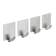 Sapho Haczyk samoprzylepny 4 sztuki stal nierdzewna szczotkowana 33209