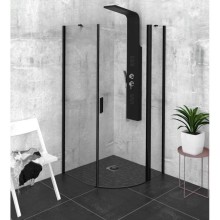 Polysan ZOOM LINE BLACK kabina prysznicowa półokrągła 900x900mm szkło czyste prawa ZL2615BR