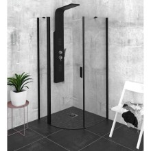 Polysan ZOOM LINE BLACK kabina prysznicowa półokrągła 900x900mm szkło czyste lewa ZL2615BL