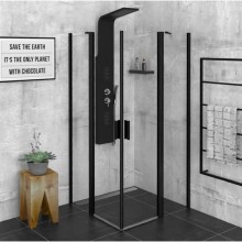 Polysan ZOOM LINE BLACK kabina prysznicowa narożna 900x900mm szkło czyste ZL5415B