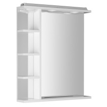 Aqualine KORIN lustro z oświetleniem LED gniazdkiem i półkami 60x70x12cm KO377