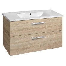 Aqualine VEGA szafka umywalkowa 97x60x438cm 2 szuflady dąb platin VG903