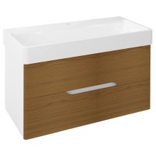 Sapho MEDIENA szafka umywalkowa 96.5x50.5x48.5cm biały mat/dąb natural MD102