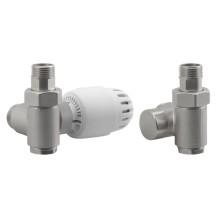 Aqualine ECO COMBI zestaw przyłączeniowy termostatyczny LEWY nikiel/biały CP993