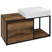 Sapho SKARA szafka pod umywalkę 100x49.5x46.5cm czarny mat/dąb Collingwood CG004-1919