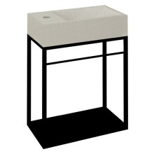 Sapho CREST wspornik pod umywalkę z półką 39.5x45x217cm czarny mat AR402