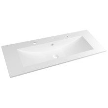 Sapho YUKON umywalka kompozytowa 120x45cm 2 otwory na baterie biały YU122