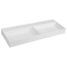 Sapho GODIVA umywalka kompozytowa podwójna 119x44cm biały GU119