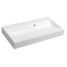 Sapho AMUR umywalka kompozytowa z pokrywą odpływu 90x46cm bez otworu na baterię biała 55032-0