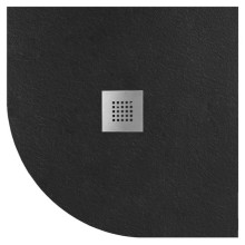 Gelco Mitia brodzik prysznicowy kompozytowy półokrągły 90x90cm czarny PMCR90