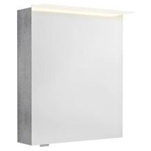 Sapho LINEX szafka z lustrem oświetlenie LED 60x70x15cm lewa/prawa dąb srebrny LX060-0011