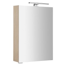 Sapho MIRRÓ szafka z lustrem oświetlenie LED 50x70x16cm lewa/prawa wiąz Bardini MC050-0013
