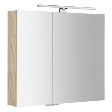 Sapho MIRRÓ szafka z lustrem z oświetleniem LED 80x70x16cm wiąz Bardini MC080-0013