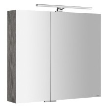 Sapho MIRRÓ szafka z lustrem z oświetleniem LED 80x70x16cm dąb srebrny MC080-0011