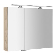 Sapho MIRRÓ szafka z lustrem z oświetleniem LED 90x70x16cm wiąz Bardini MC090-0013