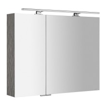 Sapho MIRRÓ szafka z lustrem z oświetleniem LED 90x70x16cm dąb srebrny MC090-0011