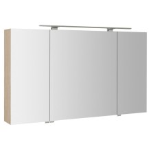 Sapho MIRRÓ szafka z lustrem oświetlenie LED 3 drzwiczki 120x70x16cm wiąz Bardini MC121-0013