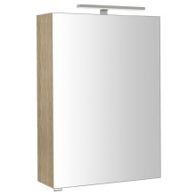 Sapho RIWA szafka z lustrem oświetlenie LED 50x70x17cm wiąz Bardini RIW050-0013