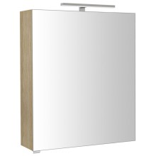 Sapho RIWA szafka z lustrem oświetlenie LED 60x70x17cm wiąz Bardini RIW060-0013