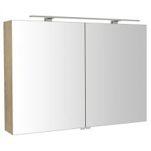 Sapho RIWA szafka z lustrem oświetlenie LED 101x70x17cm wiąz Bardini RIW100-0013