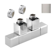 Sapho CUBE TWIN zestaw przyłączeniowy zespolony rozstaw 50mm stal nierdzewna szczotkowana CP582S