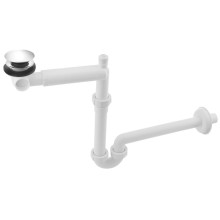 Bruckner URBINO syfon umywalkowy oszczędzający miejsce korek Click Clack 5/4" odpływ 32mm biały 151.133.0