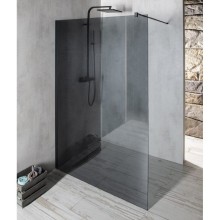 Gelco VARIO BLACK jednoczęściowa kabina przysznicowa Walk-In montaż przy ścianie szkło dymione 700 mm GX1370GX1014