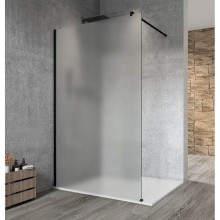 Gelco VARIO BLACK jednoczęściowa kabina przysznicowa Walk-In montaż przy ścianie szkło matowe 700 mm GX1470GX1014